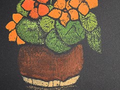Nasturtiums #3 black line 16x20