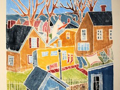 Provincetown Backyards after Lazzelle #1 16x20