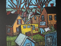 Provincetown Backyards after Lazzelle #2 16x20