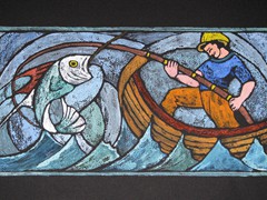 The Fisherman I black line 15x24