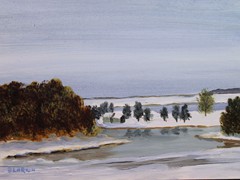 Frozen Marsh 5x7 oil on masonite